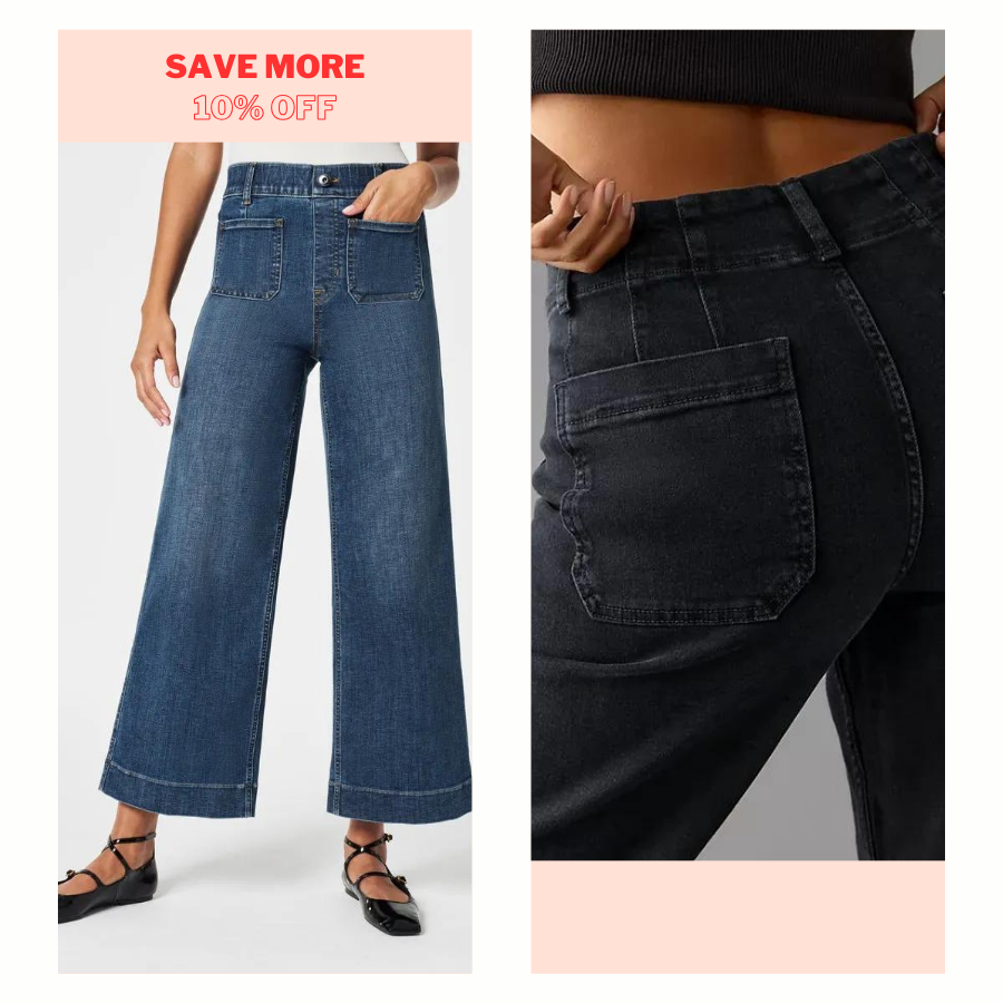 👖Tummy Control Cropped Wide-Leg Jeans ⭐ 2024 Best Selling Jeans