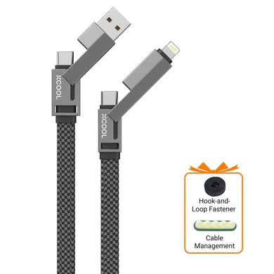 xCool Cable Monster 4-in-1 100W USB-C Charging Cable with Interchangeable Connectors