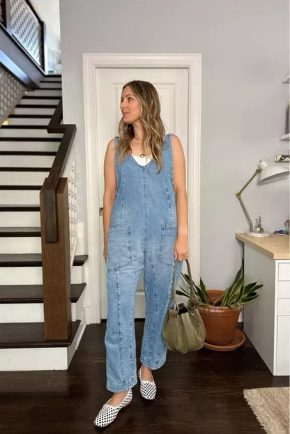 🎁 LAST DAY SALE 50% OFF 🔥 Harem Style Denim Jumpsuit