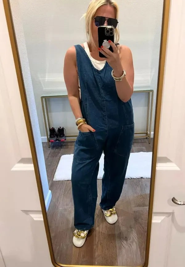 🎁 LAST DAY SALE 50% OFF 🔥 Harem Style Denim Jumpsuit