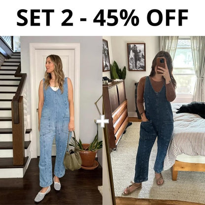 🎁 LAST DAY SALE 50% OFF 🔥 Harem Style Denim Jumpsuit